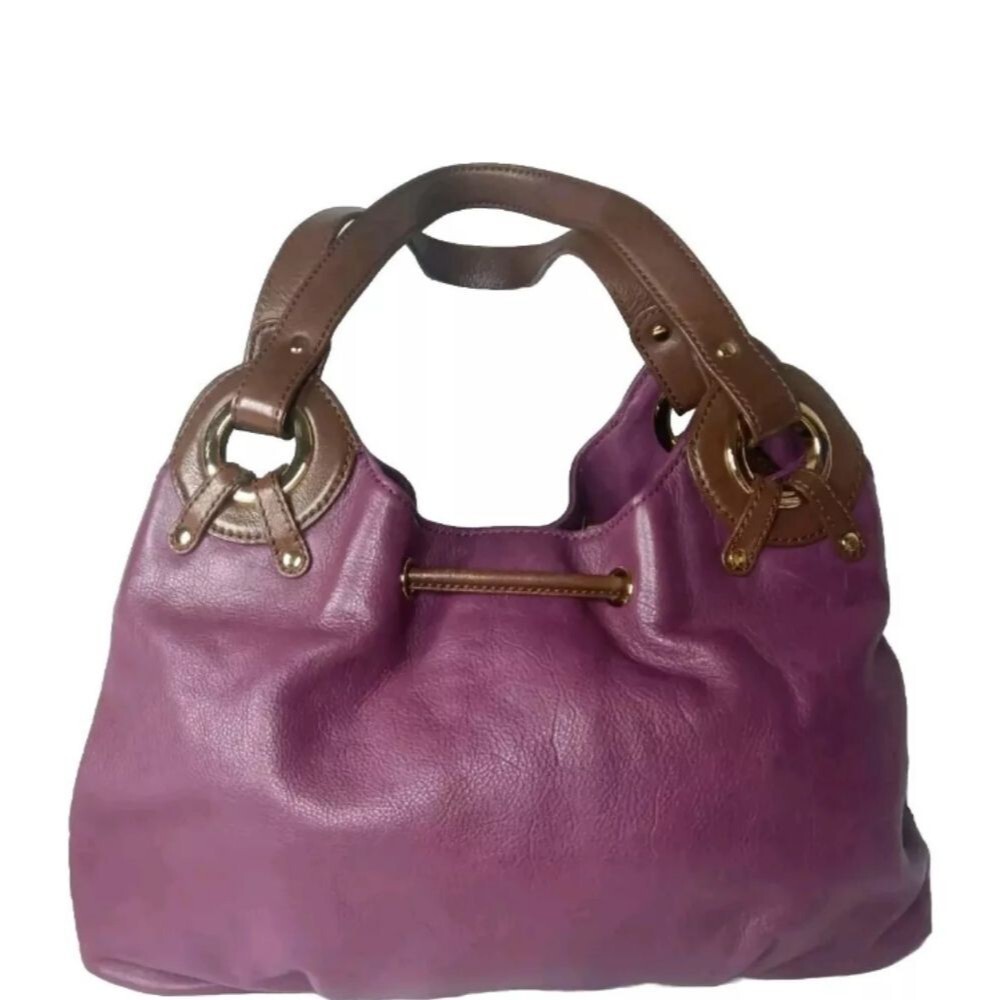 Michael Kors Plum Leather Satchel Handbag Large - Picture 4 of 10